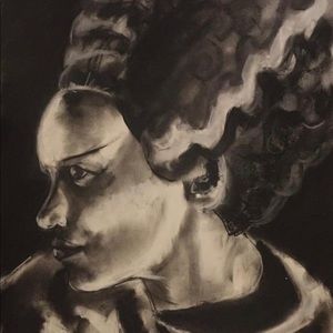 Original charcoal drawing “The Bride”